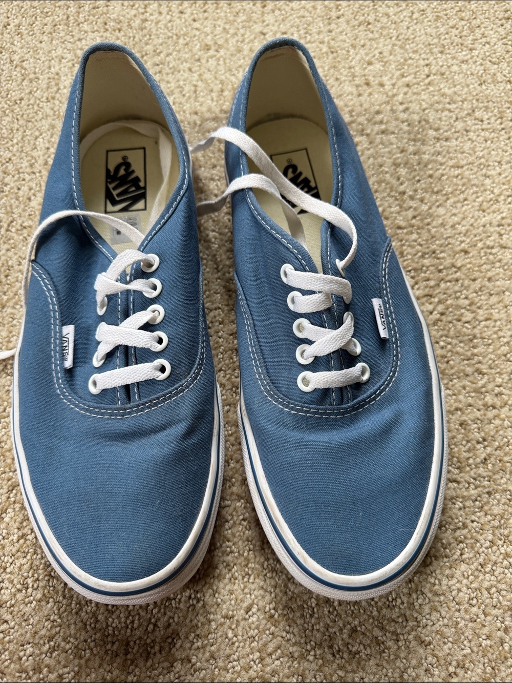 Vans Authentic Canvas Low-Top Sneakers — Slate Blue with White Accents